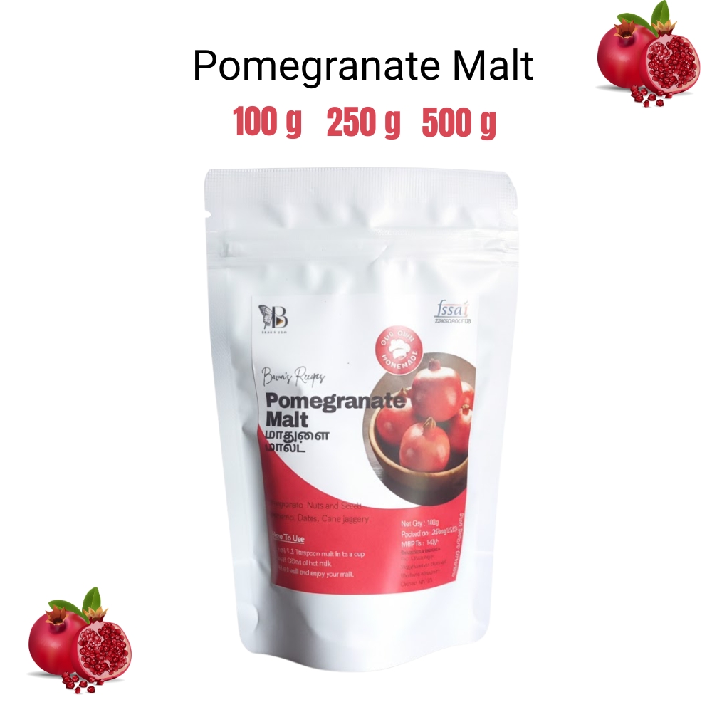 Second image of Pomegranate Malt, Dates & Jaggery Malt: Healthy Homemade Drink Powder