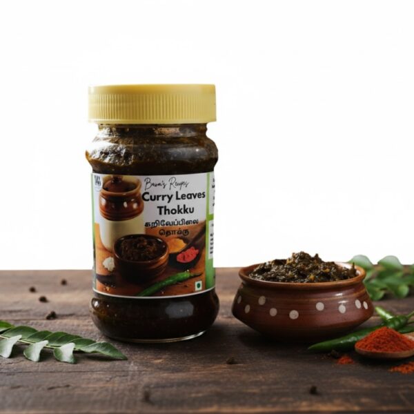 Bavas Curry Leaves Thokku: Homemade Taste, Healthy Pickle 200g